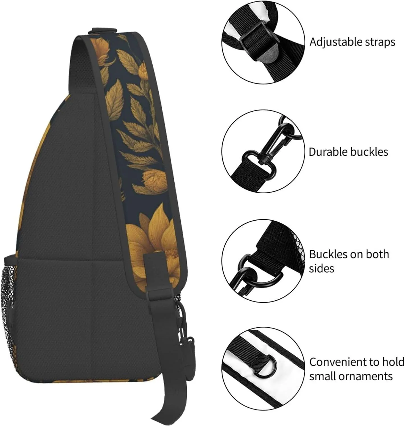 Merry Christmas Cute Snowman 1 Printed Canvas Sling Bag Crossbody Backpack, Hiking Daypack Chest Bag For Women Men