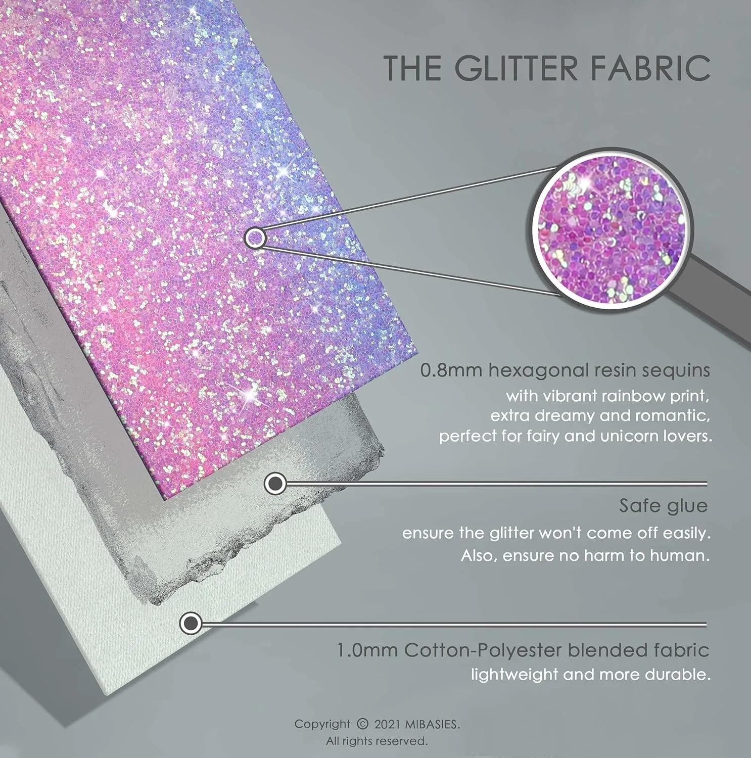 mibasies Unicorn Backpack for Girls, Glitter Rainbow Elementary School Backpack（Purple Rainbow）