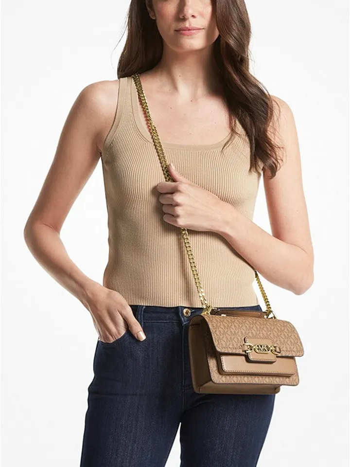Michael Kors Heather Extra-Small Logo Crossbody Bag Husk