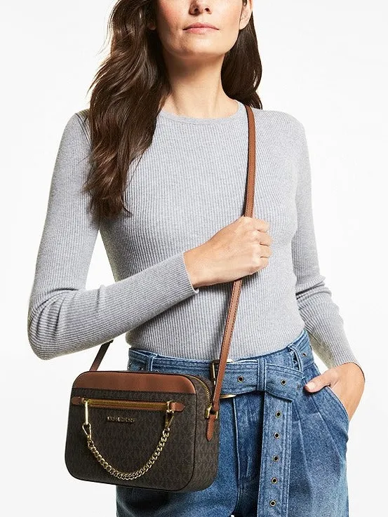 Michael Kors Jet Set Item Large Logo Crossbody Bag Brown