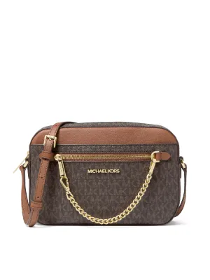 Michael Kors Jet Set Item Large Logo Crossbody Bag Brown