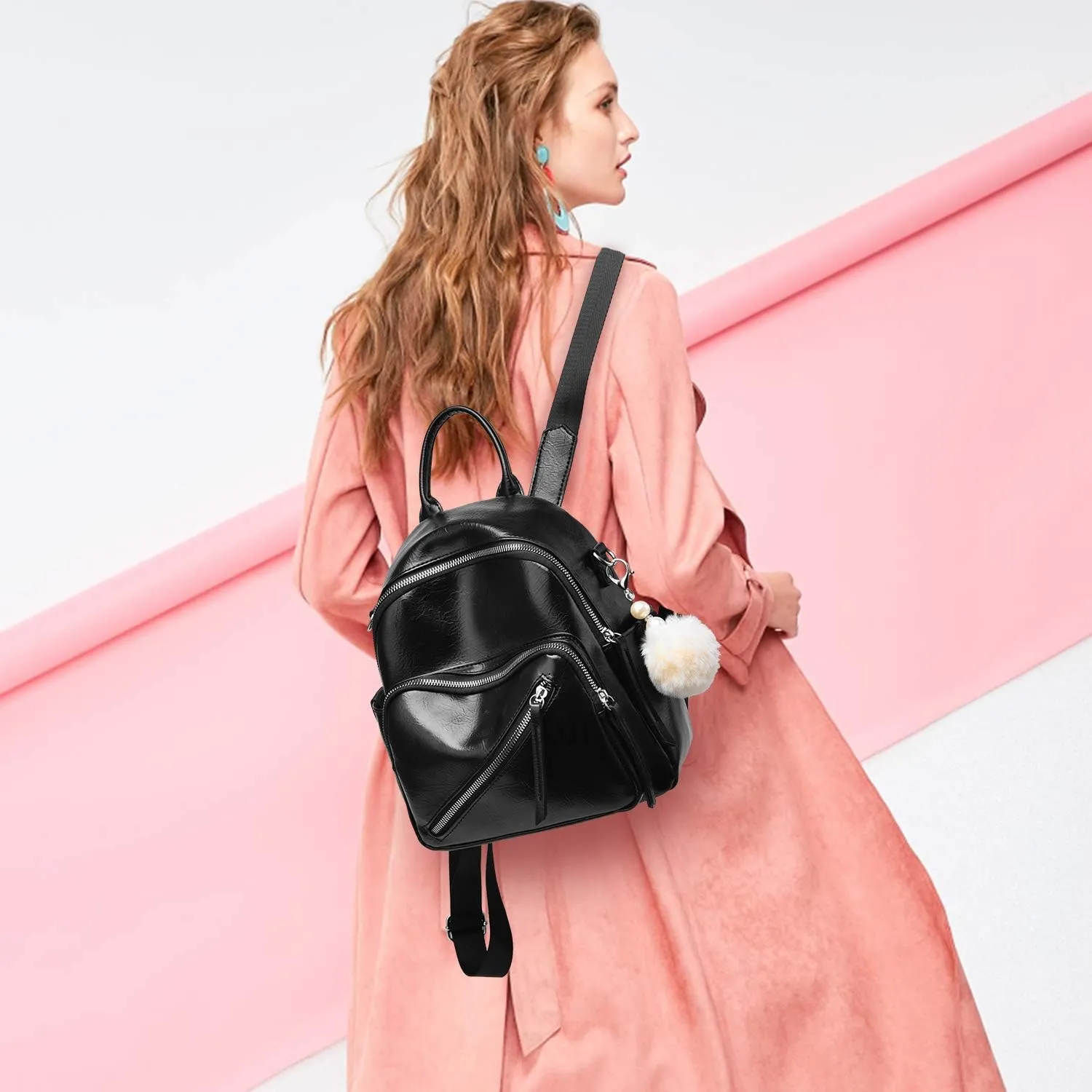 Mini Backpack for Women Cute Vegan Leather Backpack Purse Convertible Shoulder Bag