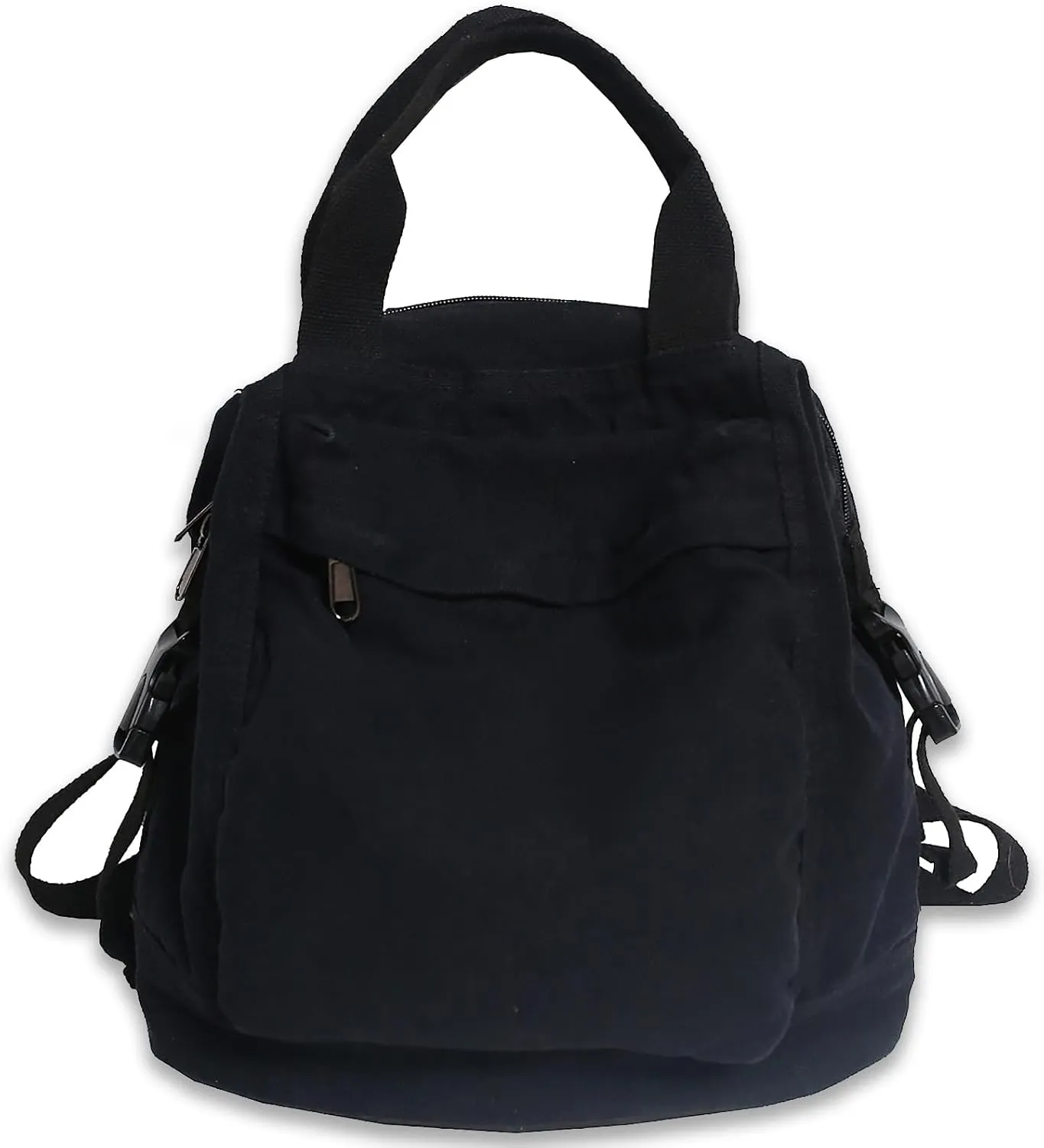 Mini Canvas Backpack for Women Girls Cute Small Backpack Purse Aesthetic Backpack, Black