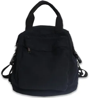 Mini Canvas Backpack for Women Girls Cute Small Backpack Purse Aesthetic Backpack, Black