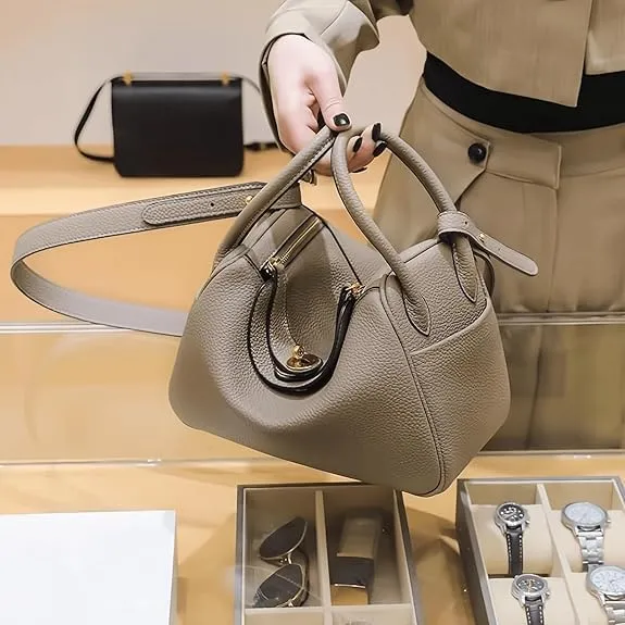 Mini Handbag Leather Pebbled Shoulder Crossbody Bag Lychee Grain Leather Bag Lychee Leather Bag