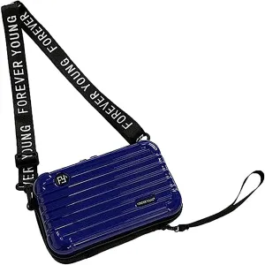 Mini Suitcase Bag, Mini Suitcase Crossbody Bag, Women Solid Cosmetic Handbag Multifunction Crossbody Bag