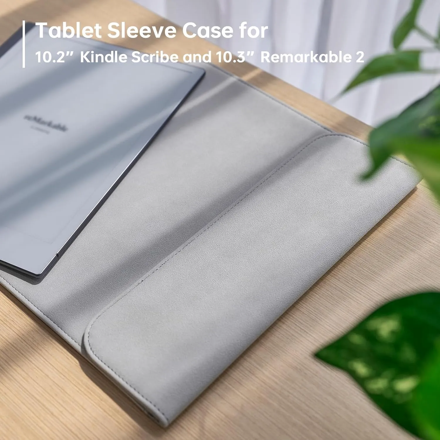 Minimalistic Protective Case - (Magnetic Closure, Scratch-Resistant, Water-Resistant,Pen Holder Design) Tablet Sleeve Case for 10.2" Tablet Device and 10.3" Remarkable 2. (Light Grey)