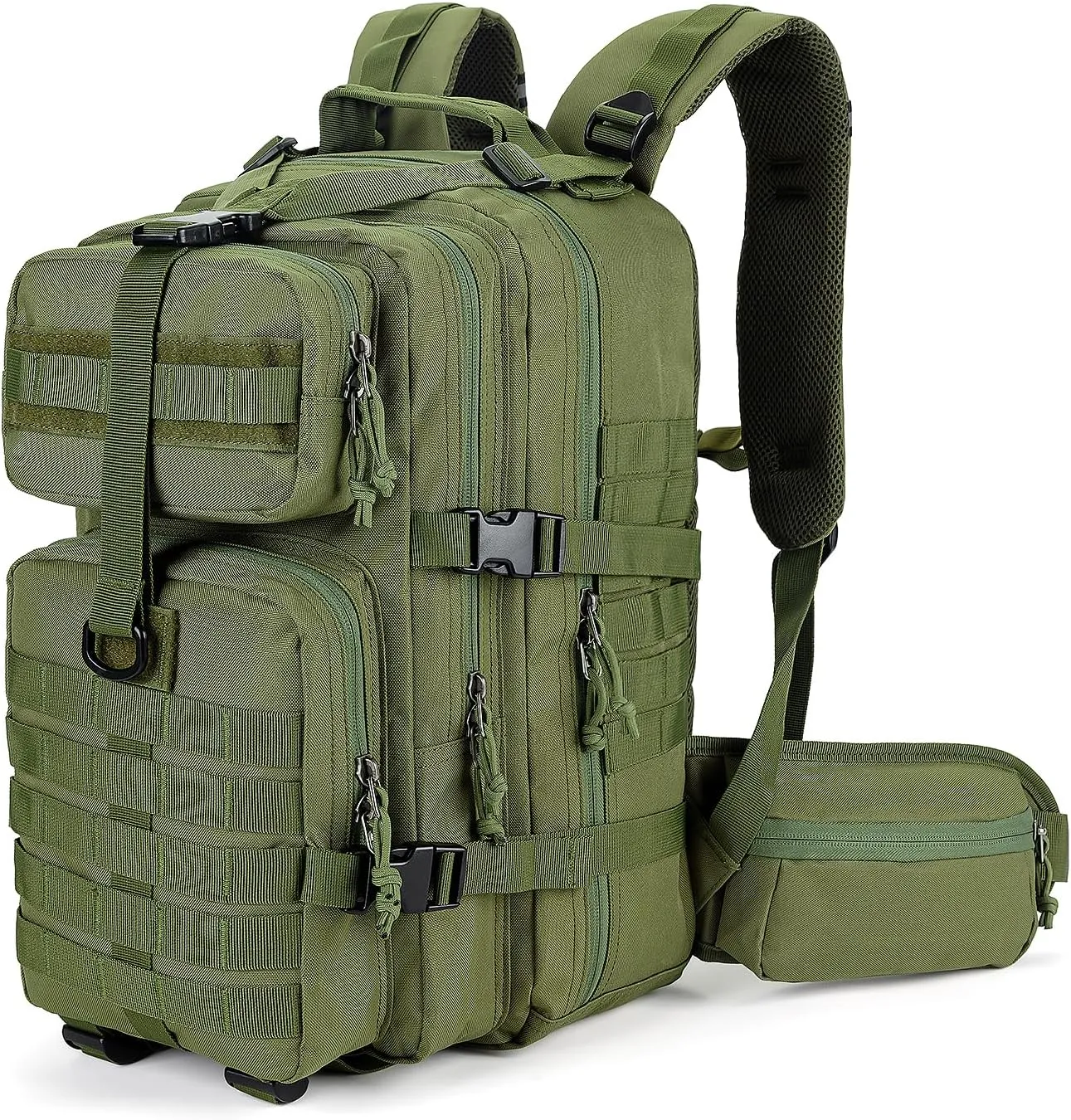 MIRACOL Emergency Backpack with MOLLE System – Tactical Wildfire Emergency Go Bag Survival Backpack - 35L for Disaster Fire Preparedness Army Green