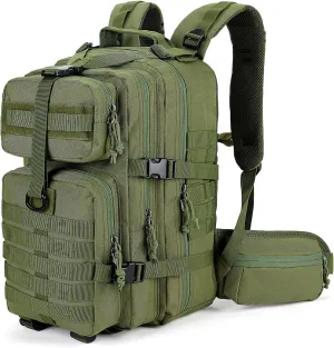 MIRACOL Emergency Backpack with MOLLE System – Tactical Wildfire Emergency Go Bag Survival Backpack - 35L for Disaster Fire Preparedness Army Green