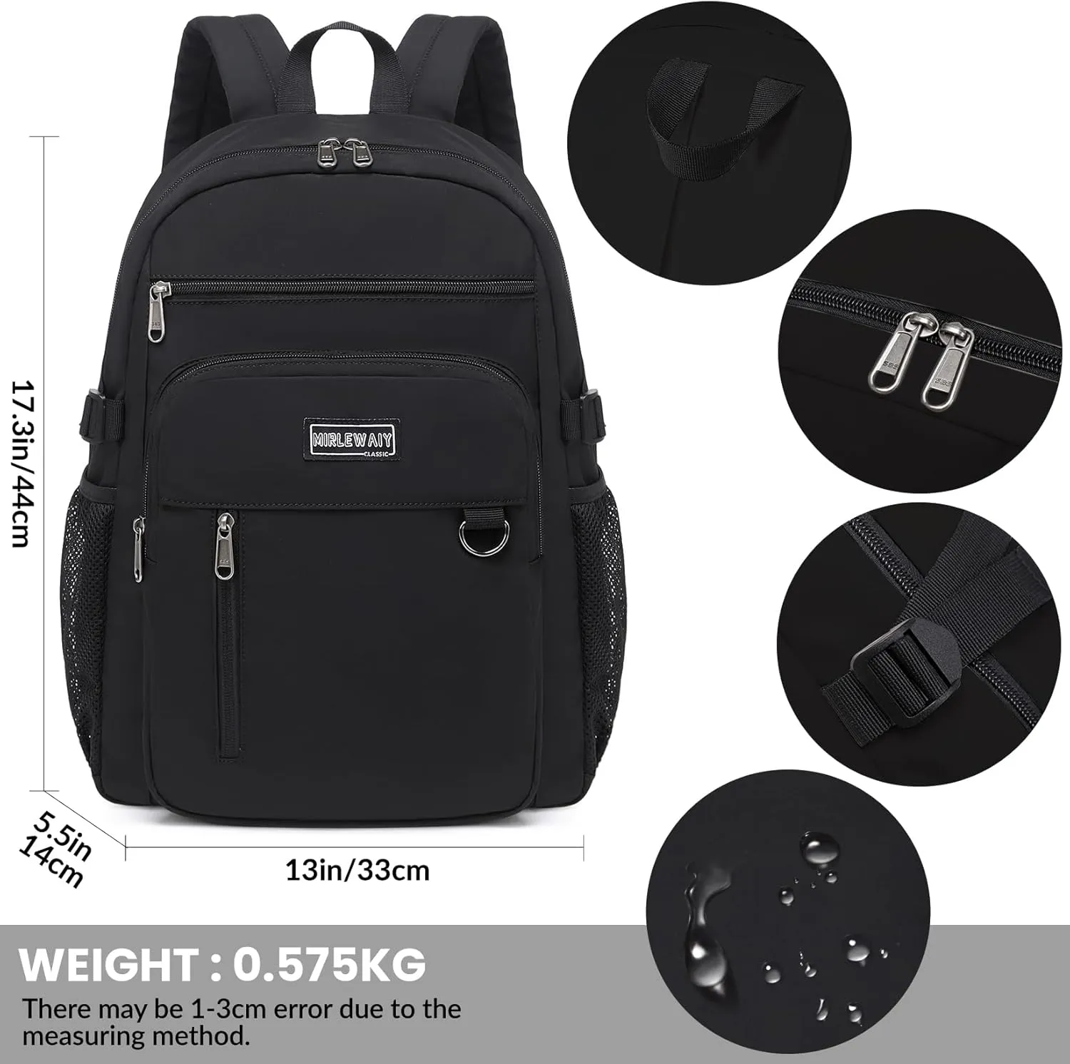 MIRLEWAIY Classical School Backpack Lightweight Bookbag Casual Daypack Travel Work Bag For Teenagers College Girls boys