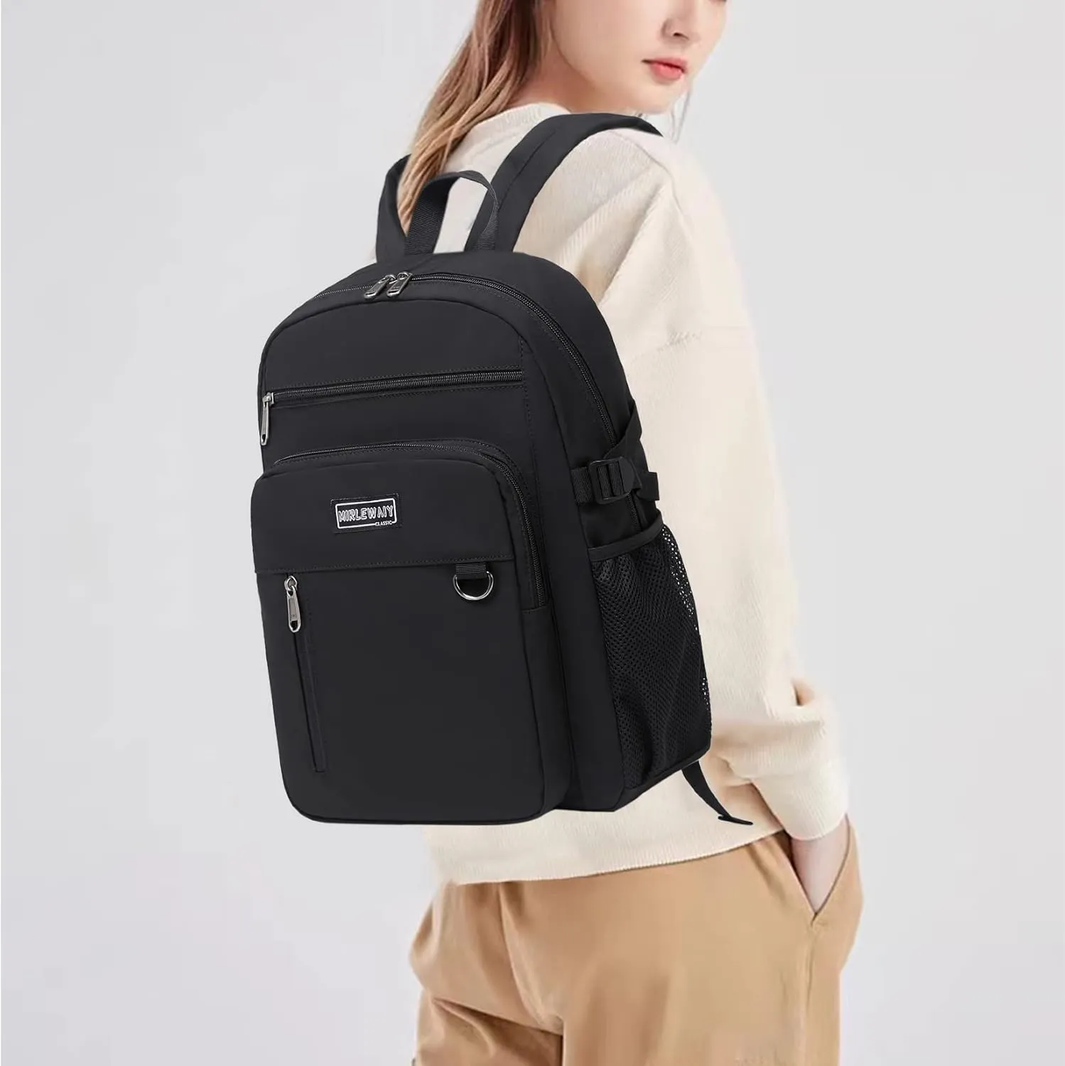 MIRLEWAIY Classical School Backpack Lightweight Bookbag Casual Daypack Travel Work Bag For Teenagers College Girls boys