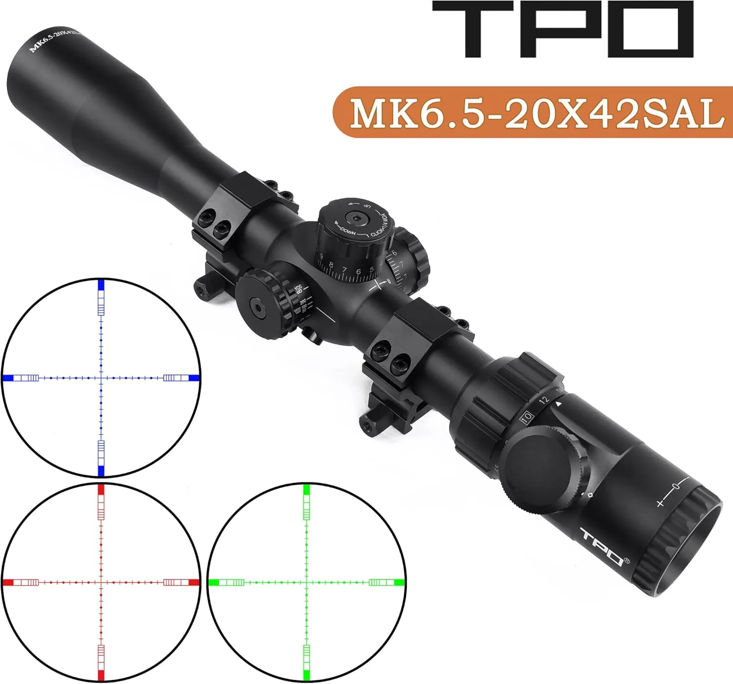 MK 4-16X50/6-24X50 Hunting Rifle Scope 30mm Tube Red/Green/Blue Illuminated Reticle SFP Riflescope w/Side Parallax Adjustment