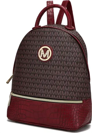 MKF Collection Backpack for Women, Signature Vegan Leather Top-Handle Travel bag Carry on Backpack Bookbag