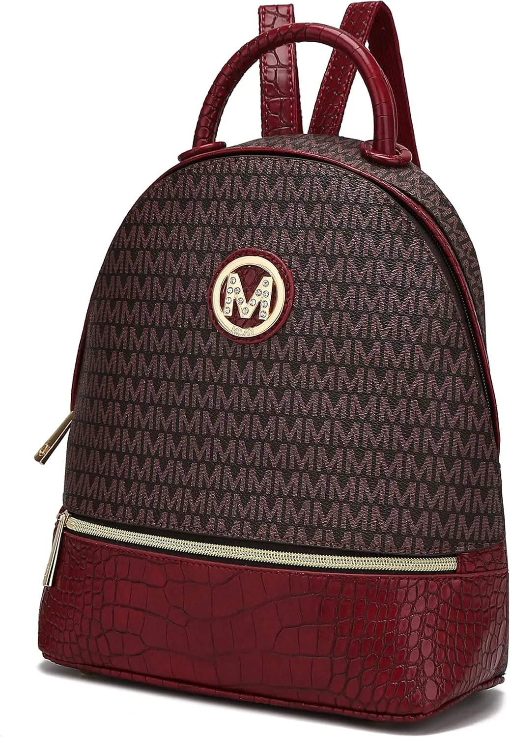 MKF Collection Backpack for Women, Signature Vegan Leather Top-Handle Travel bag Carry on Backpack Bookbag