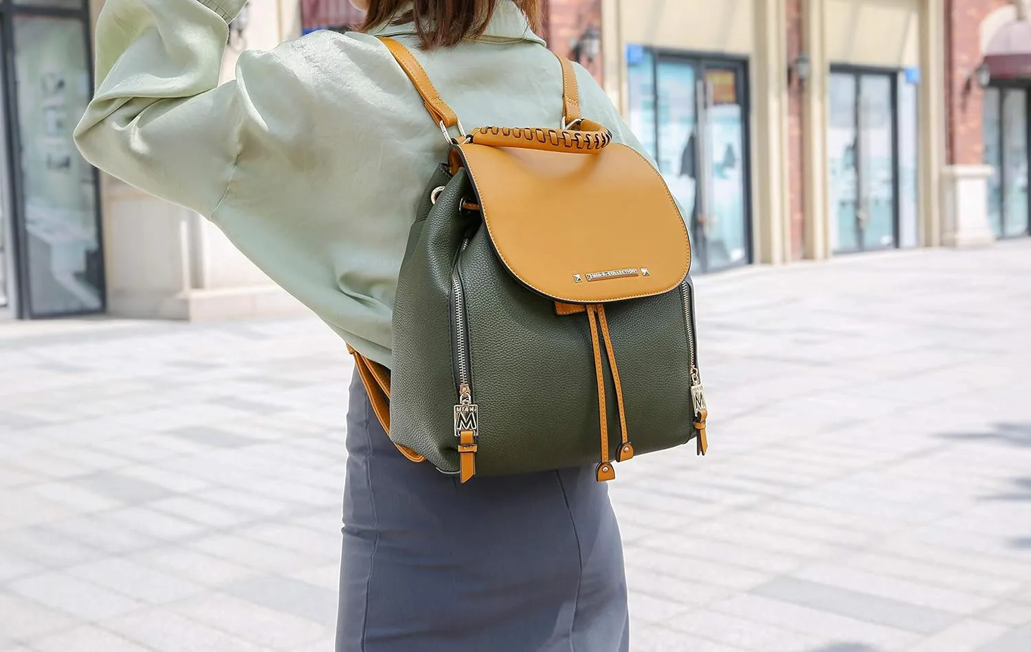 MKF Collection Backpack for Women Vegan Leather Bookbag Top Handle Bag Lady Fashion Pocketbook Travel bag by Mia k