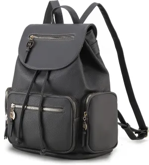 MKF Collection Women Backpack, Vegan Leather Top-Handle Handbag Ladies Daypack Bookbag by Mia k