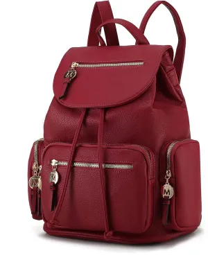 MKF Collection Women Backpack, Vegan Leather Top-Handle Handbag Ladies Daypack Bookbag by Mia k