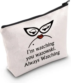 MNIGIU Monster Movie Inspired Cosmetic Bag R Fans Gift I'm Watching You Always Watching Makeup Bag With Zipper