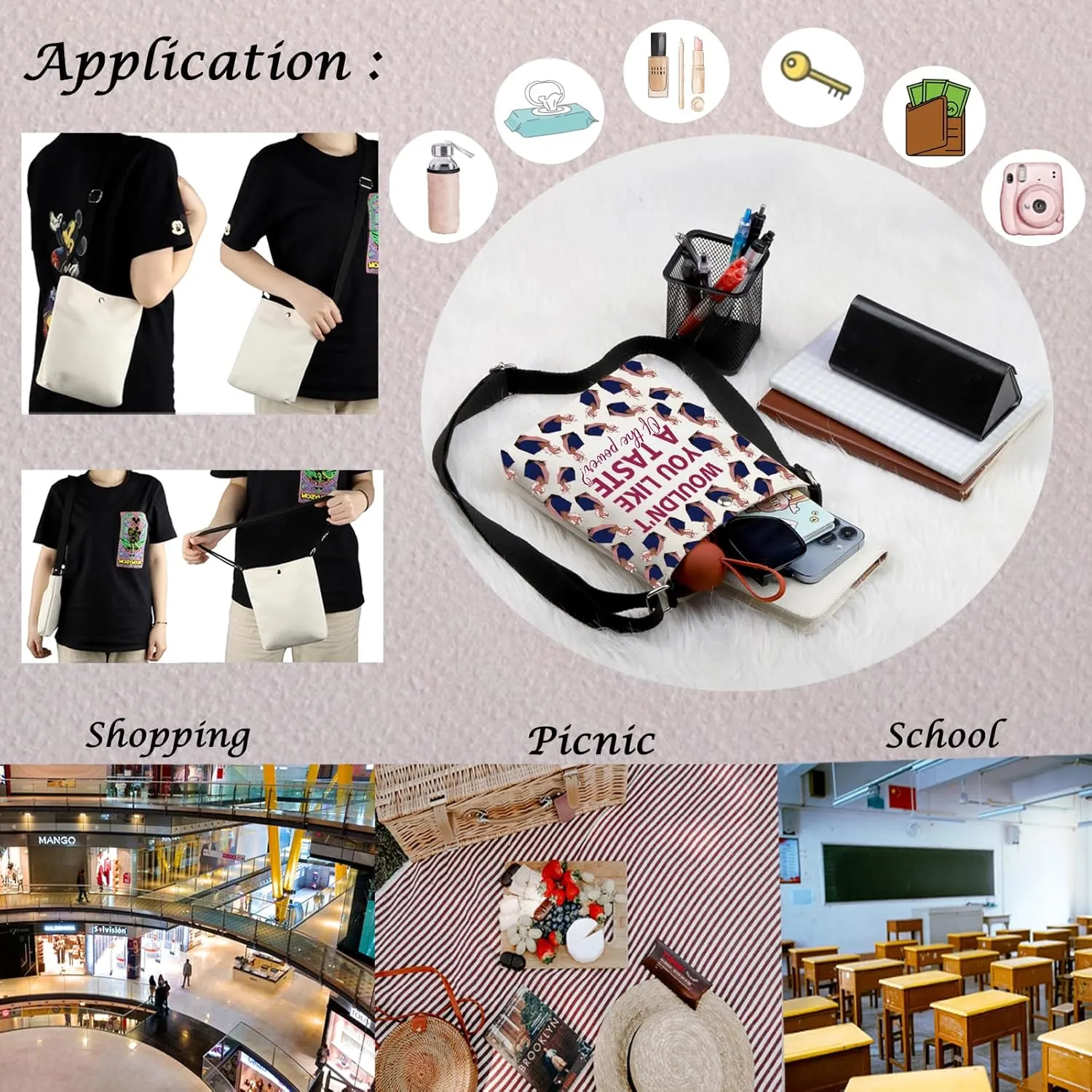 MNIGIU Musical Inspired Gift Musical Crossbody Bag Musical Merch For Musical Lover