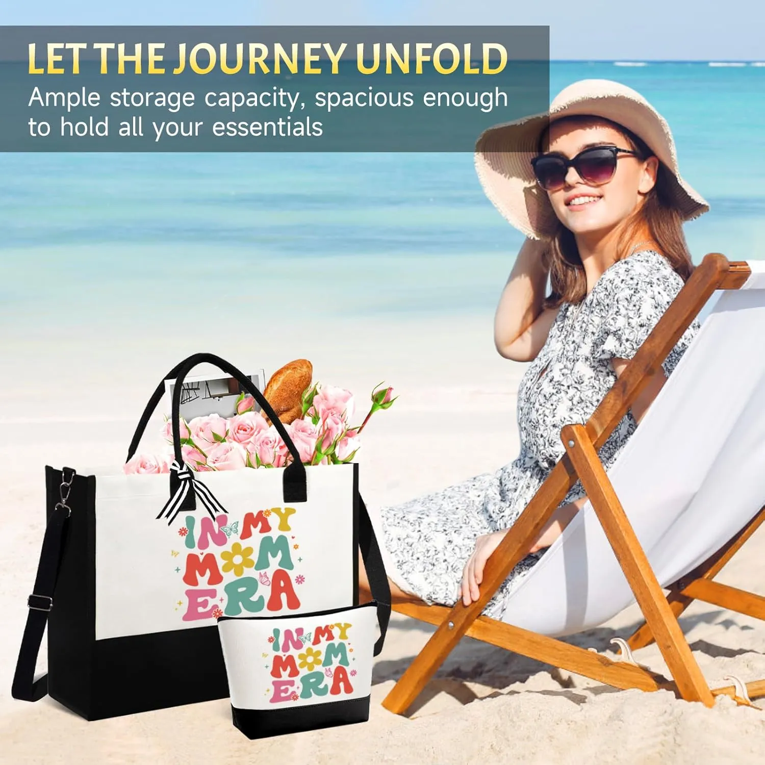 Mom Gifts for Mothers Day, Best Mom Gifts from Daughter Son Kids, Unique Birthday Present for Mama Women Mother-in-Law Grandmas Nana w/Canvas Tote Bag & Makeup Bag
