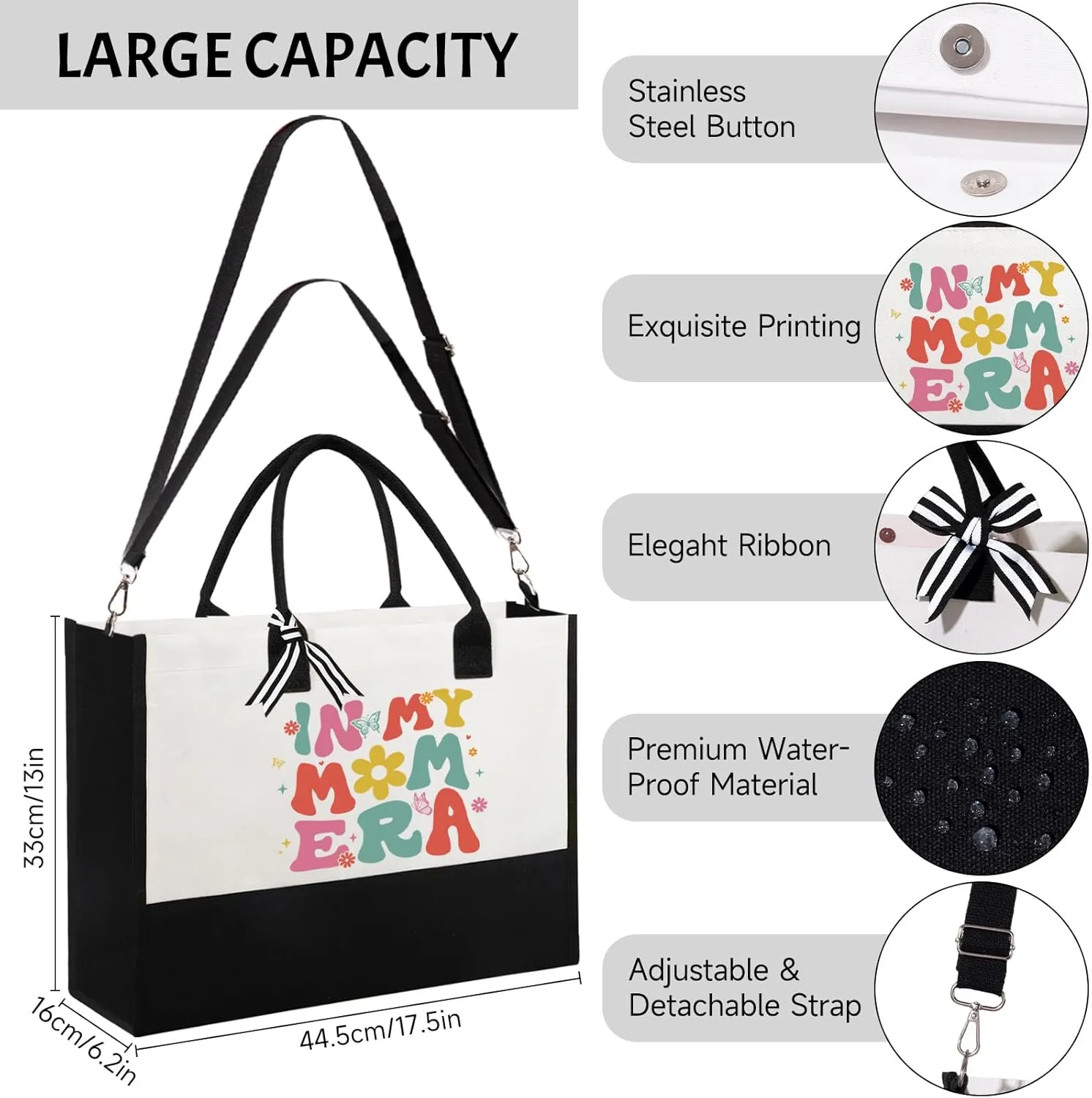 Mom Gifts for Mothers Day, Best Mom Gifts from Daughter Son Kids, Unique Birthday Present for Mama Women Mother-in-Law Grandmas Nana w/Canvas Tote Bag & Makeup Bag