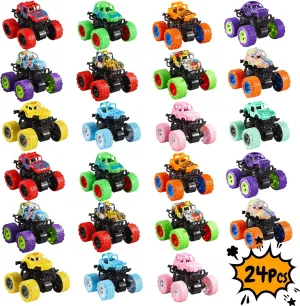 Monster Truck Toys- Toy Cars Bulk Push and Go Friction Powered Vehicles for Kids Boys Girls Birthday Gifts Easter Party Supplies Classroom Prizes (24)