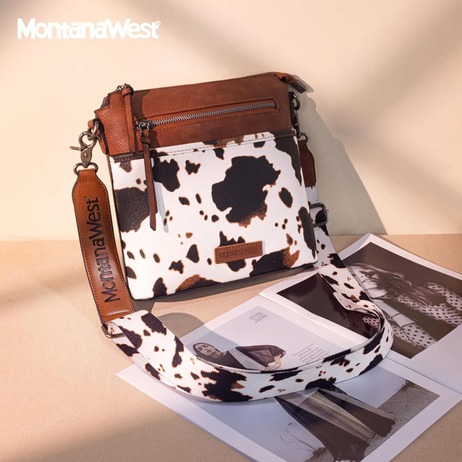 Montana West Crossbody Bag for Women Multi Pocket Cross Body Bag Purses with Guitar Strap