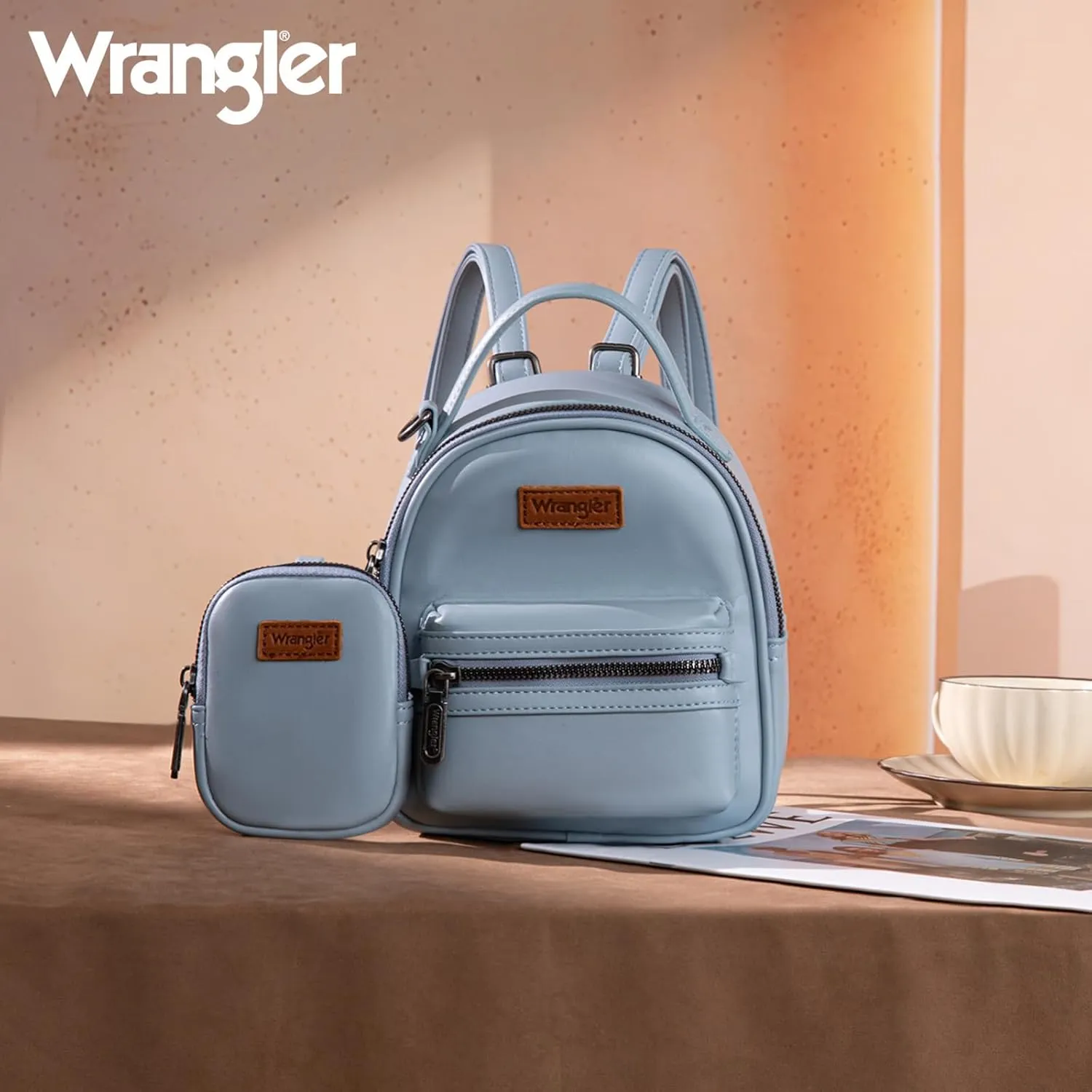 Montana West Wrangler Mini Backpack Purse for Women with a Detachable Coin Pouch