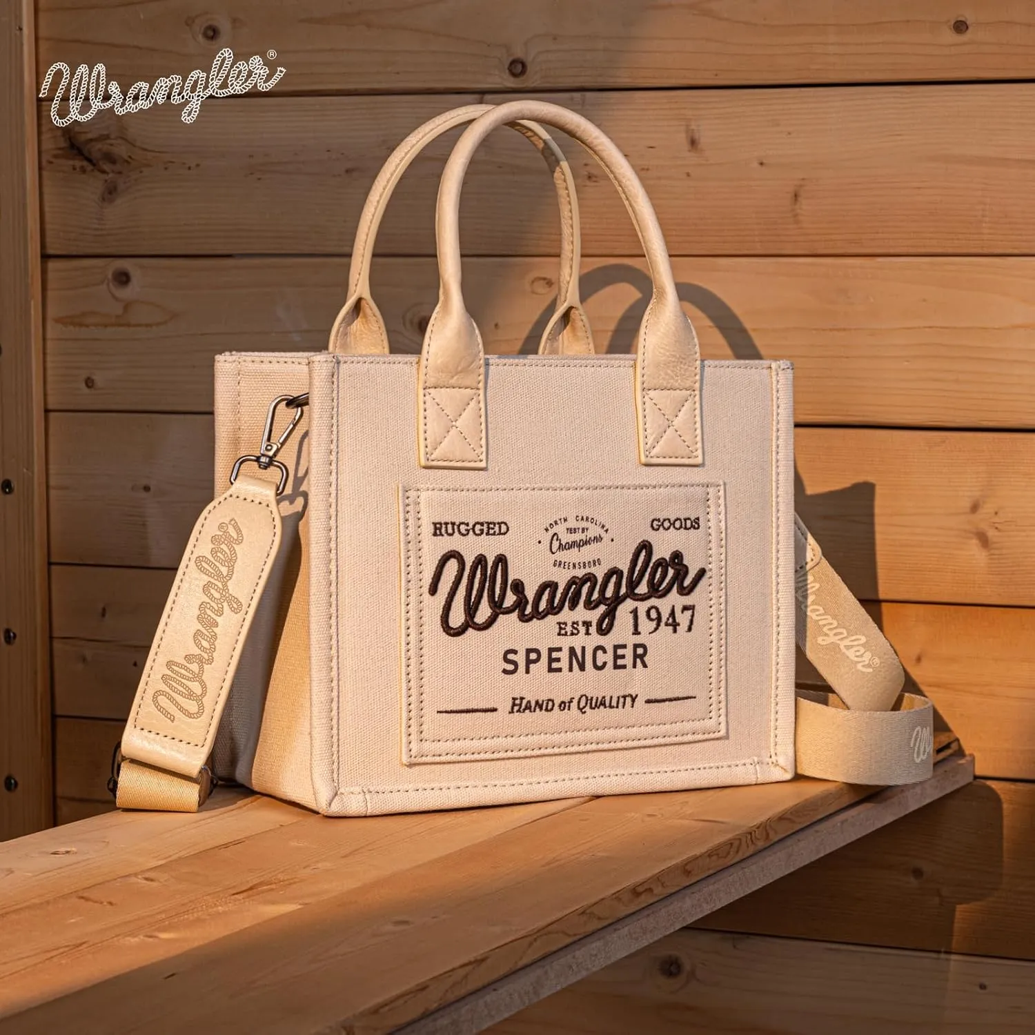 Montana West Wrangler Tote Bag for Women Retro Canvas Top Handle Purses and Handbags