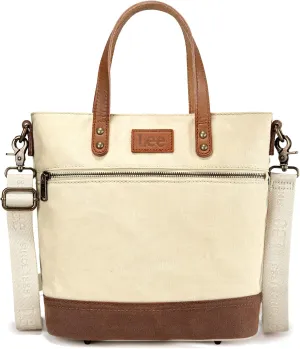 Montana West x Lee Waxed Canvas Tote Bag for Women Medium Vintage Crossbody Bag for Work with Leather Handle