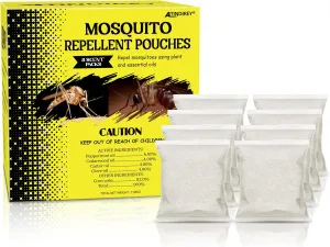 Mosquito Repellent Pouches - Outdoor, Indoor, Travel Size | 30-Day Protection, Non-Toxic & Plant-Based | Safe for Kids, Pets | Patio, Camping, Yard Defense(8 PCS)