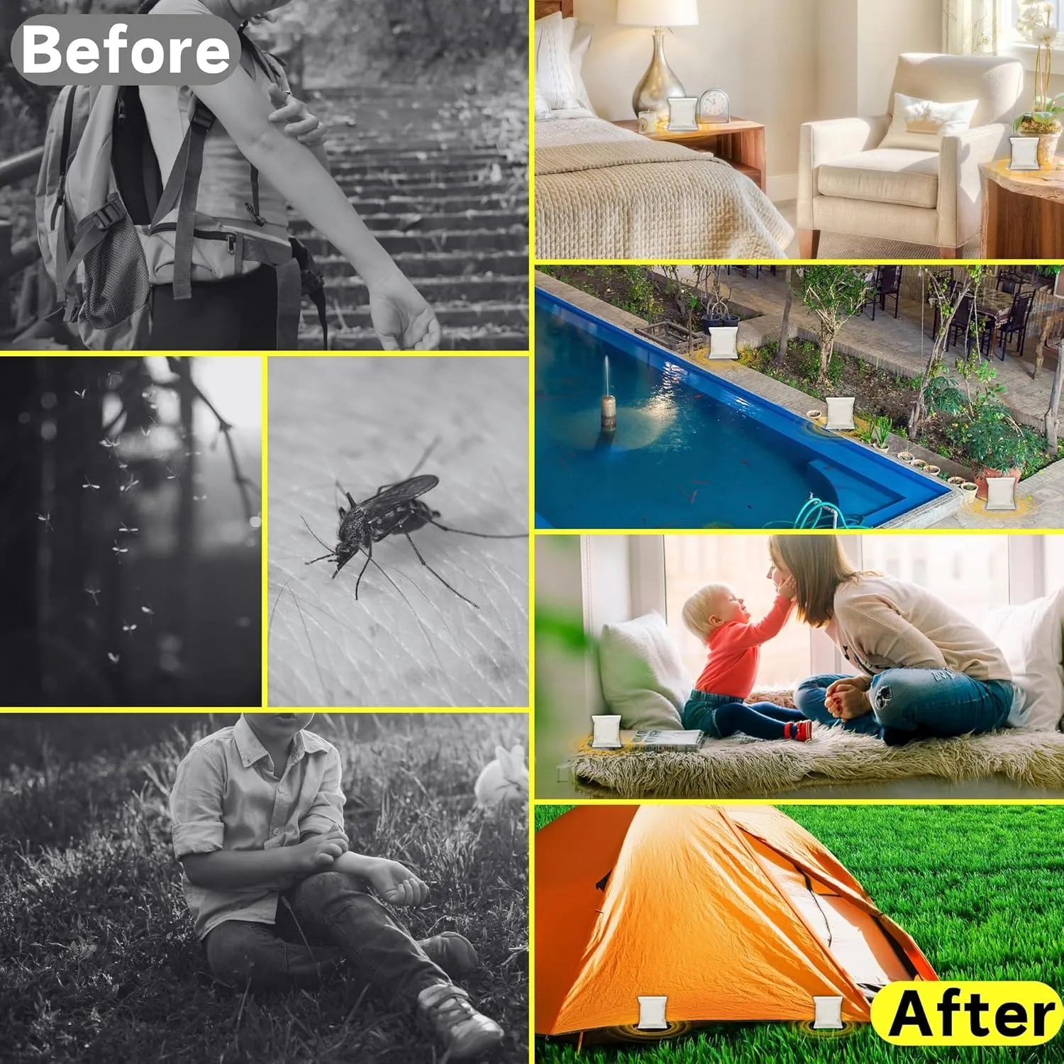 Mosquito Repellent Pouches - Outdoor, Indoor, Travel Size | 30-Day Protection, Non-Toxic & Plant-Based | Safe for Kids, Pets | Patio, Camping, Yard Defense(8 PCS)
