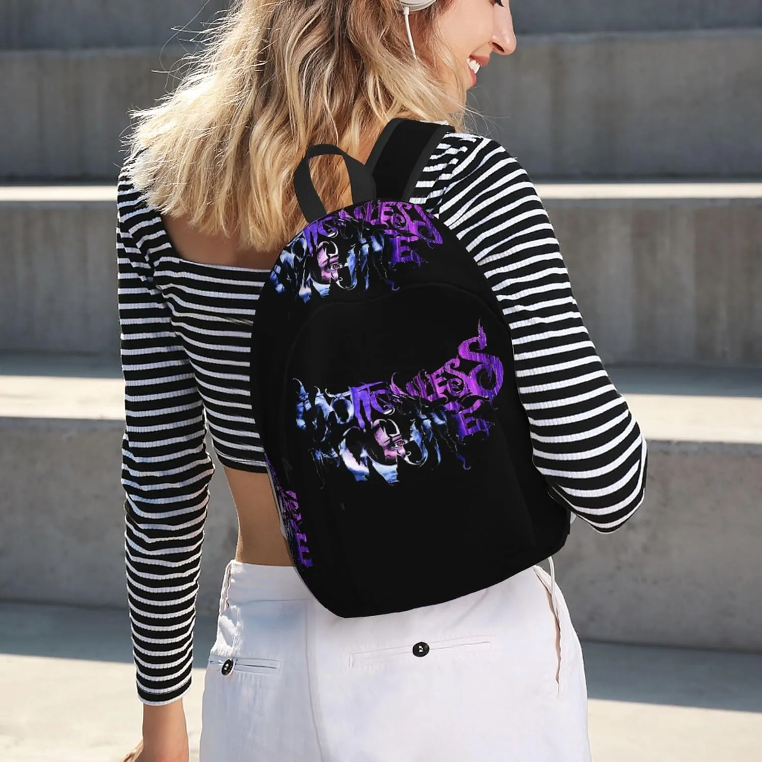 Motionless Rock In White Casual Backpack Large Lightweight Travel Bag Classic Laptop Daypack Men Women Backpack Small