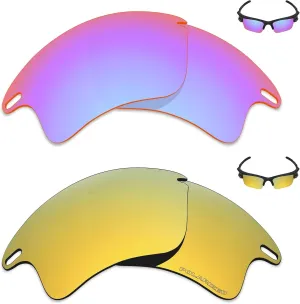 Mryok  2 Pair Polarized Replacement Lenses for Oakley Fast Jacket XL Sunglass - Cobalt Rose/24K Gold