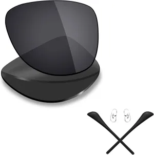 Mryok Polarized Replacement Lenses & Rubber Kits for Ray-Ban Aviator RB3025 55mm - Stealth Black