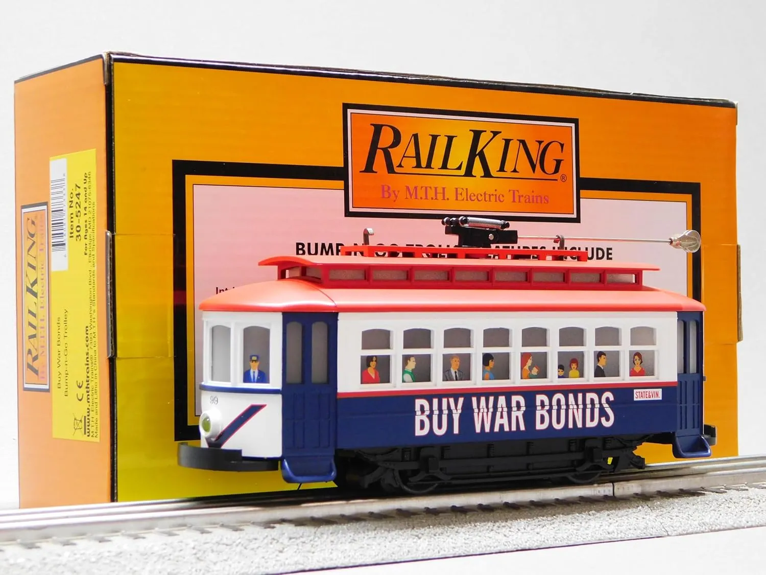 MTH RAILKING WAR Bonds Bump N GO Trolley O Gauge 30-5247