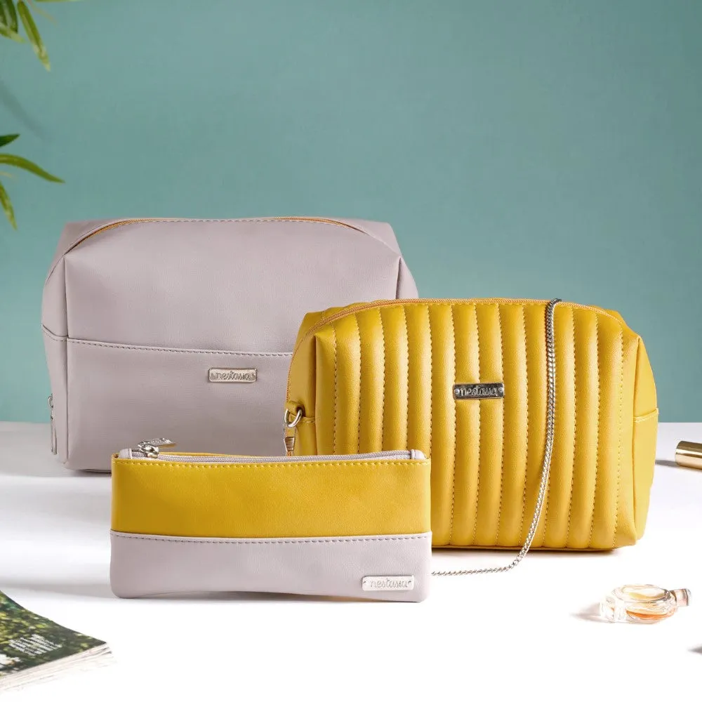 Multipurpose Travel Pouch Set of 3 Yellow