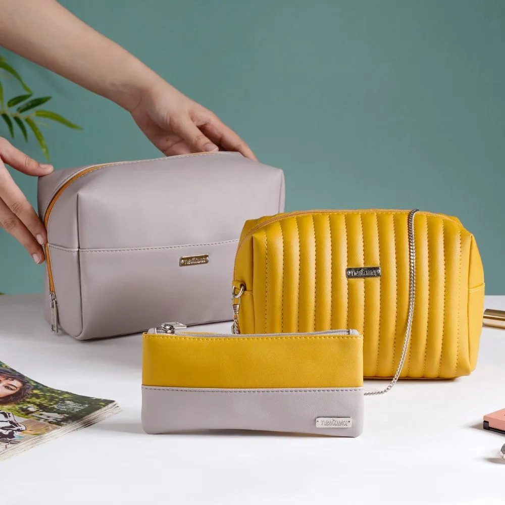 Multipurpose Travel Pouch Set of 3 Yellow