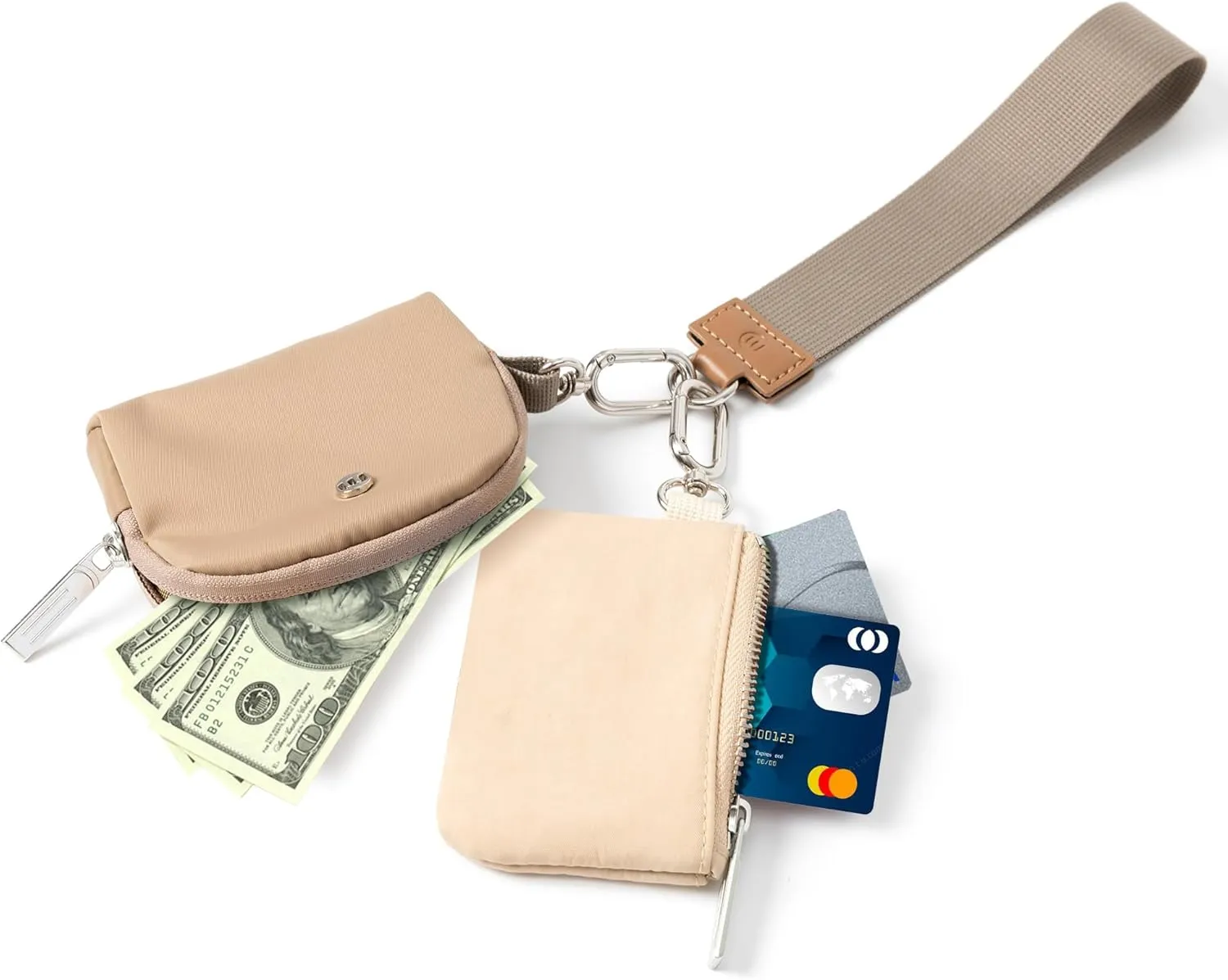 Mum's memory Mini Zip Around Wristlet Wallet for Women Dual Pouch Wristlet Portable keychain wallet Coin Purse Mini Women Coin Pocket