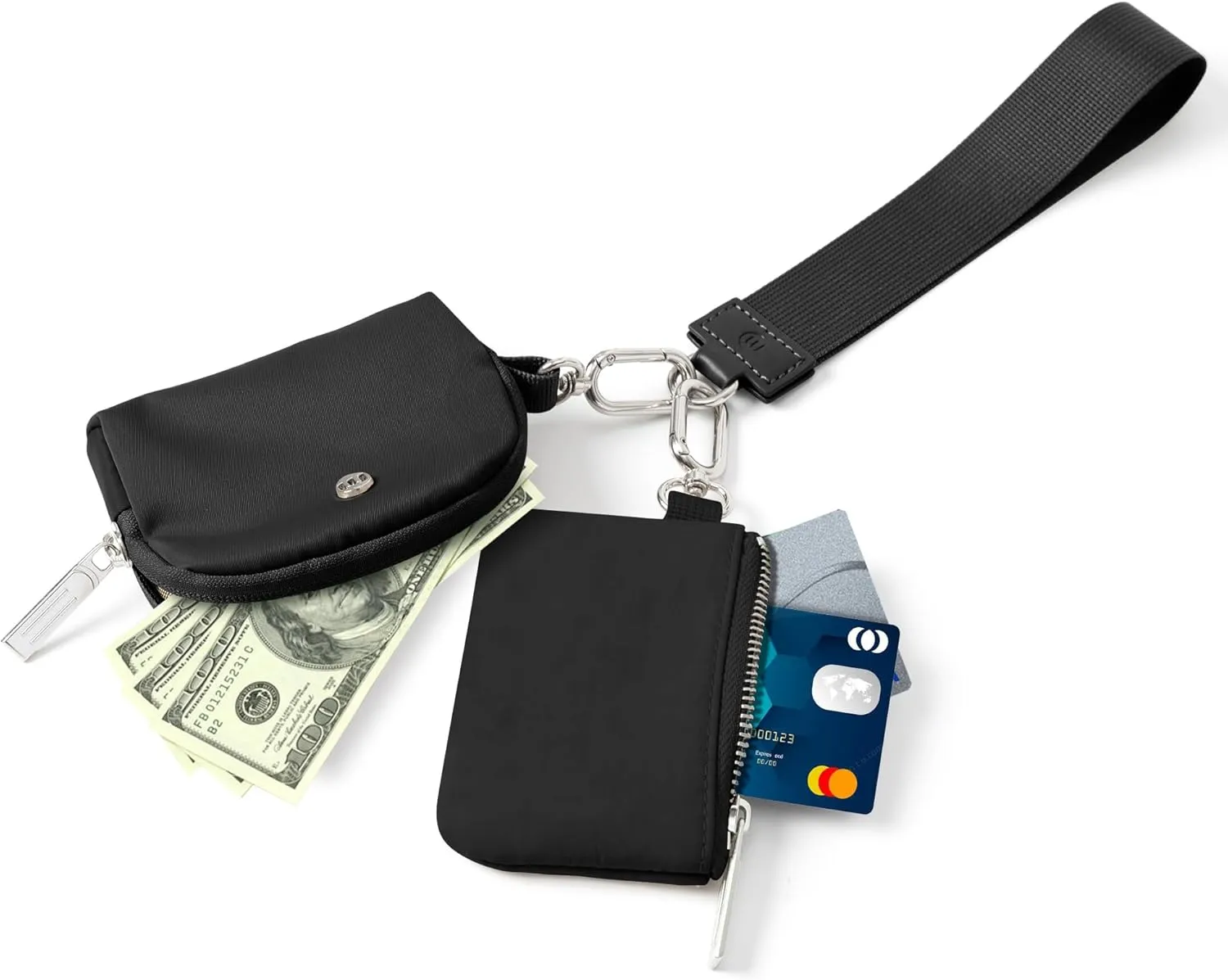 Mum's memory Mini Zip Around Wristlet Wallet for Women Dual Pouch Wristlet Portable keychain wallet Coin Purse Mini Women Coin Pocket