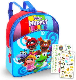 Muppet Babies Mini Backpack Set ~ 3 Pc Bundle with 11" School Bag for Toddlers, Kids, Stickers, and Tattoos | Muppet Babies School Supplies