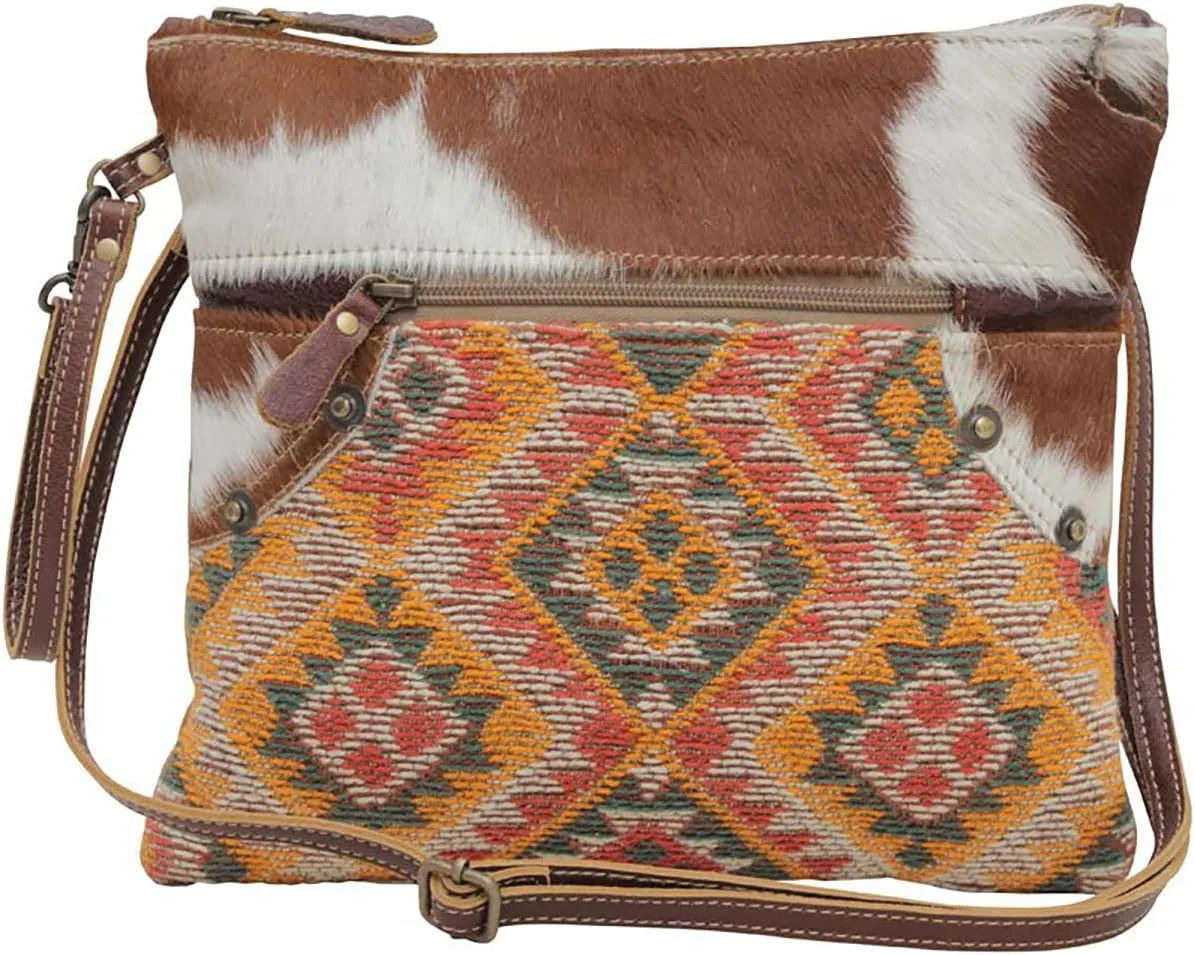 Myra Bag Western Leather Crossbody Bag for Women - Upcycled Canvas Shoulder Bag Offshore