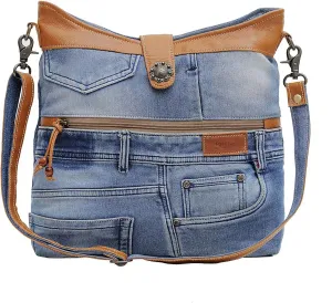 Myra Bag Western Leather Shoulder Bag for Women - Upcycled Canvas Crossbody Bag Janesa