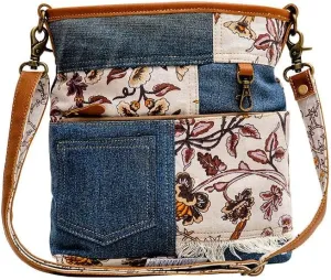 Myra Bag Western Leather Shoulder Bag for Women - Upcycled Canvas Crossbody Traverse