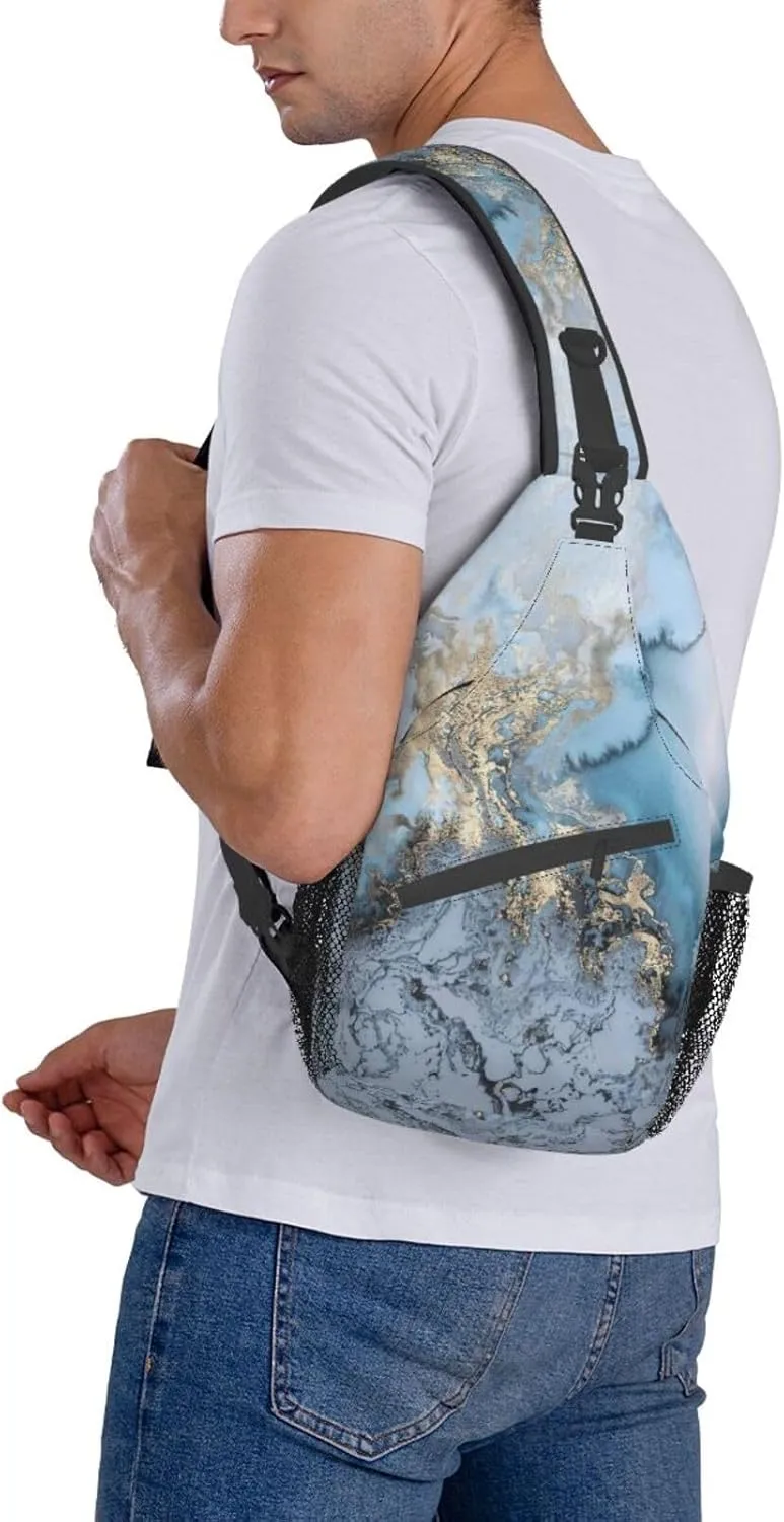 Naughty Sloth Printed Canvas Sling Bag Crossbody Backpack, Hiking Daypack Chest Bag For Women Men