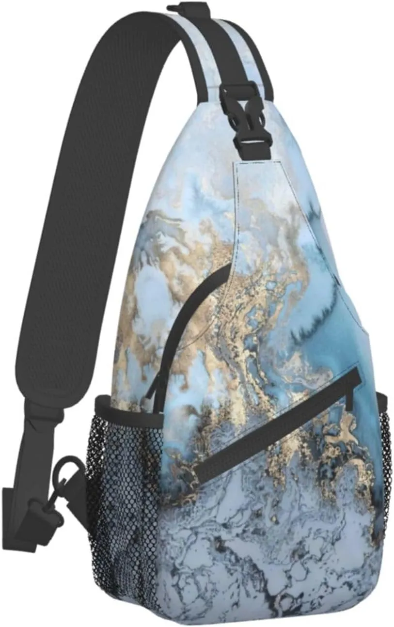 Naughty Sloth Printed Canvas Sling Bag Crossbody Backpack, Hiking Daypack Chest Bag For Women Men