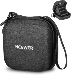 Neewer Storage Bag for 9 x 9 cm Filter, Shockproof Dustproof Waterproof Carrying Bag with Expandable Dividers, Wrist Strap and Carabiner for 3 Circular Filters 62 mm, PB11