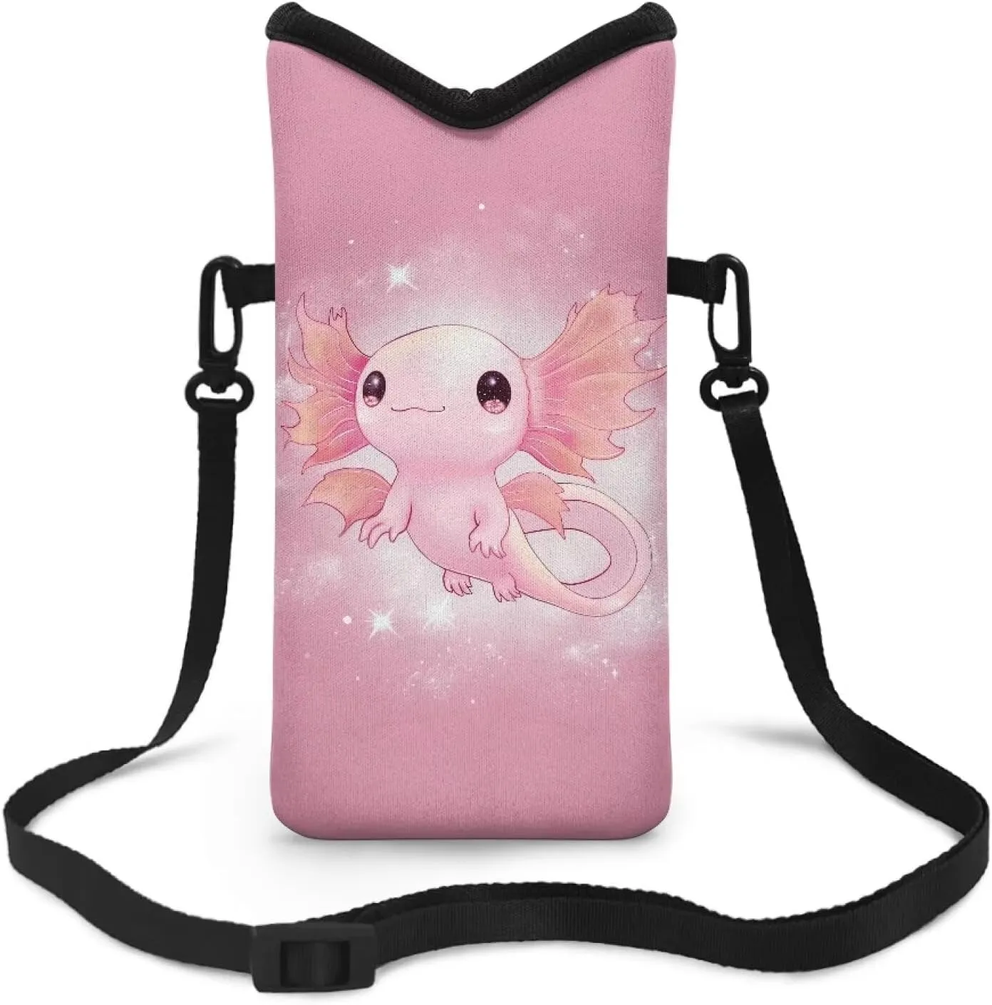 Neoprene Phone Bag Adjustable Crossbody Strap Mobile Protection Case Hook and Loop Fastener Phone Bag, 4 X 8 Inch