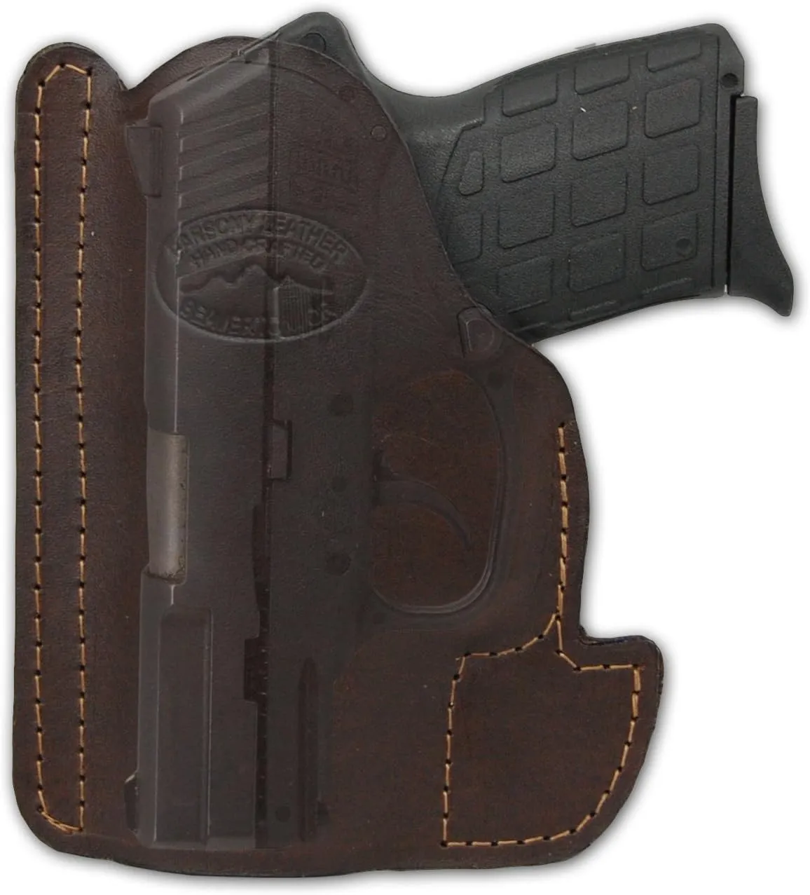 New Barsony Brown Leather Pocket Holster for Small .380 Ultra-Compact 9mm 40 45 Pistols