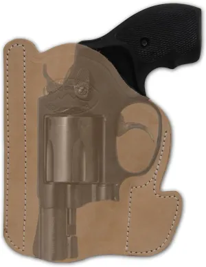 New Barsony Natural Tan Leather Pocket Holster for 2", Snub-Nose .38 .357 Revolvers